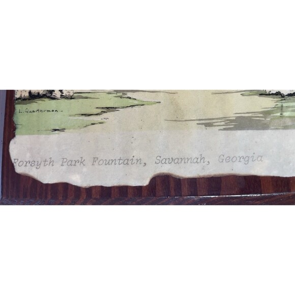 Vintage Leonora Quarterman Savannah GA Wooden Plaques Set of 4 - Picture 5 of 12